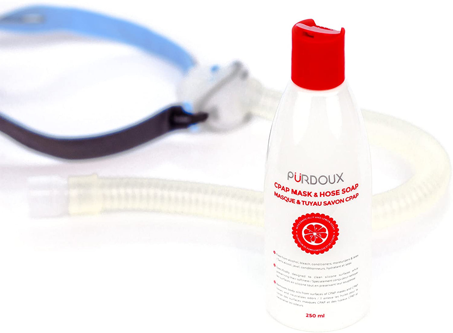 Savon pamplemousse avec un masque CPAP